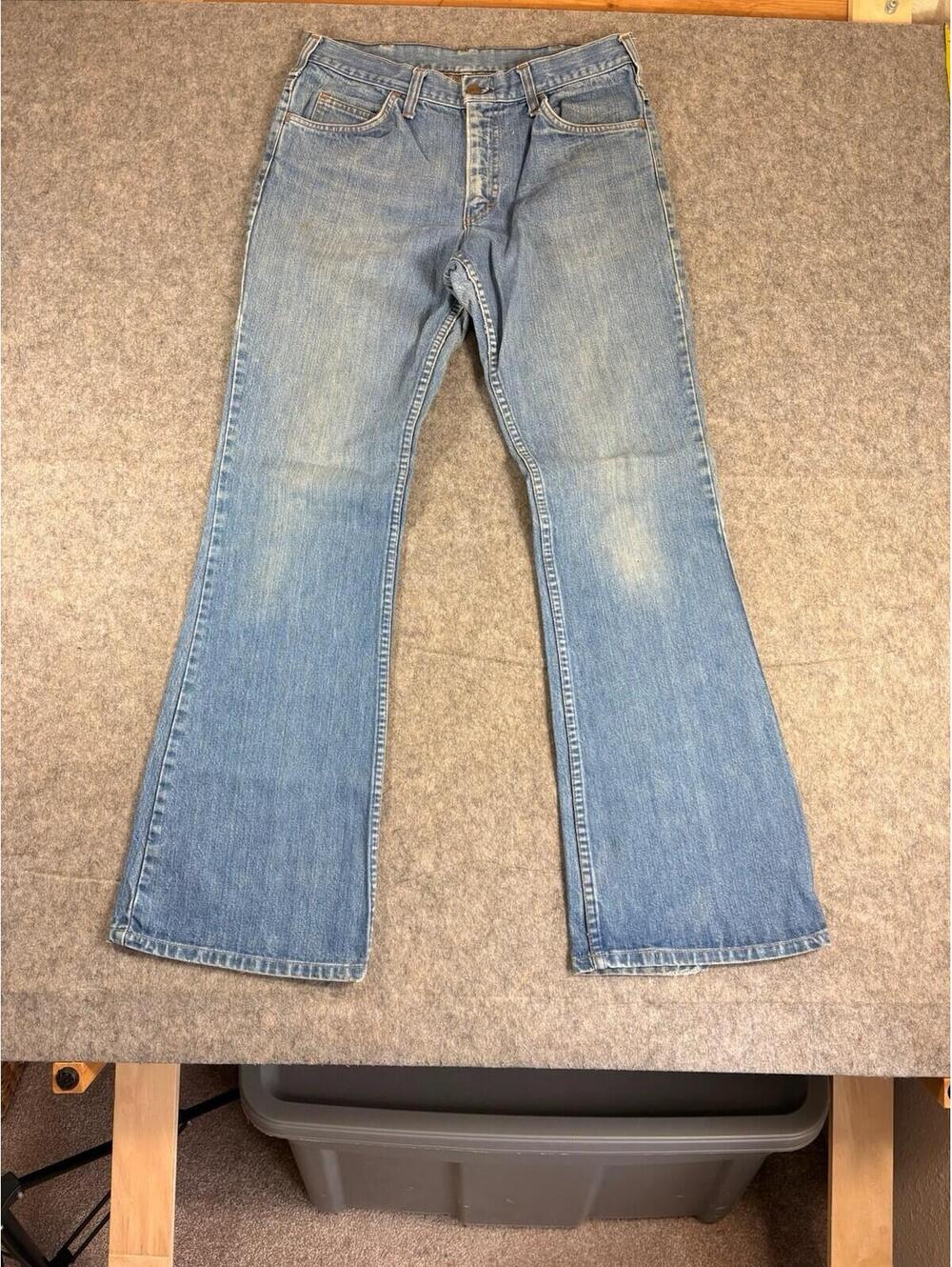 Vintage 70s Jeans Men 31x31 Blue Bell Bottoms Flared Made USA
